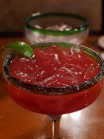 Strawberry Margarita on the Rocks